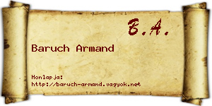 Baruch Armand névjegykártya