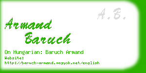 armand baruch business card